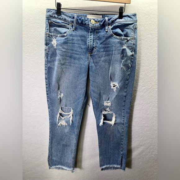 Maurices Denim - Maurices Distressed Cropped Jeans Womens 30 Waist Blue Denim Stretch Cute 2175
